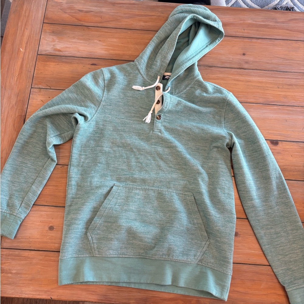 Lands' End Green Hooded Pullover Sweatshirt